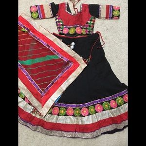 Black and red chniya choli